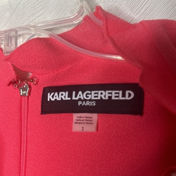 🆕 KARL LAGERFELD Paris Sleeveless Ruffle-Trim Dress size 2 - Picture 4 of 9